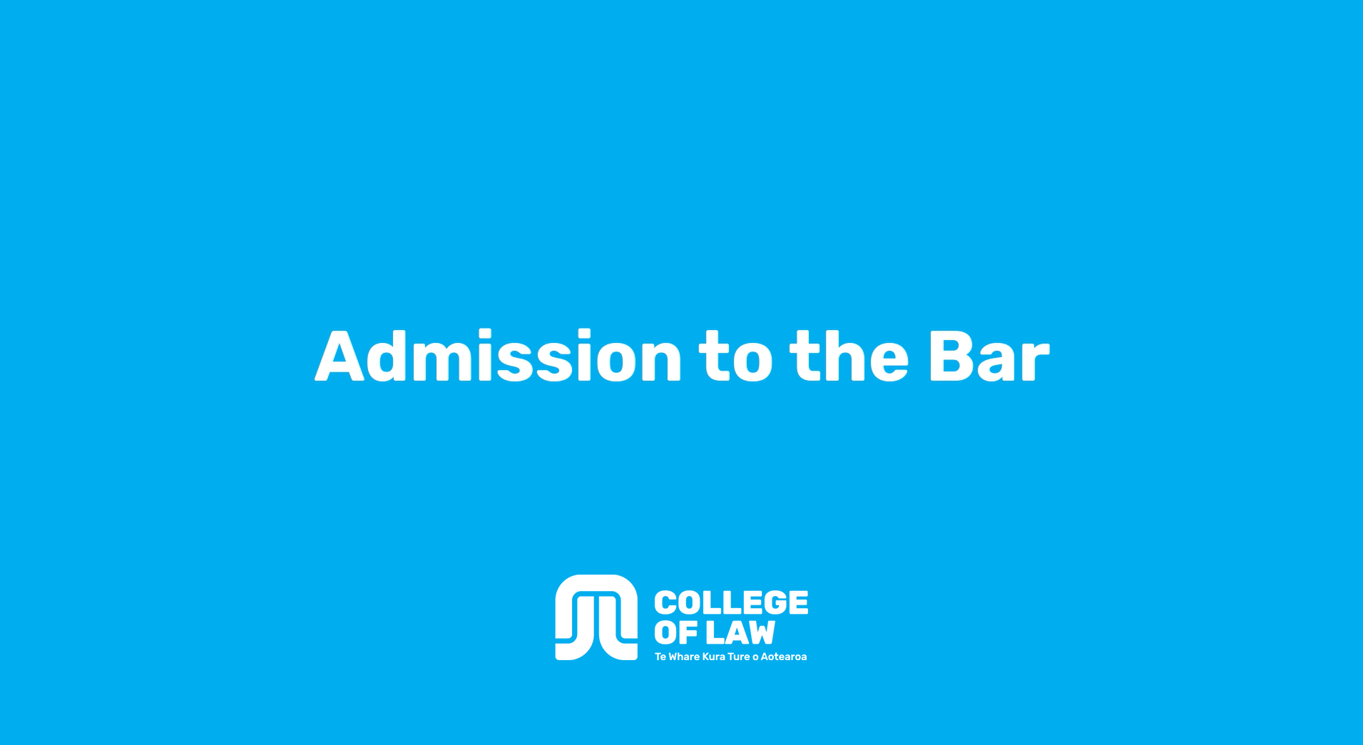 Admission to the Bar